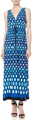 Laundry by Shelli Segal Geometric-Print Maxi Dress, Blue Beret