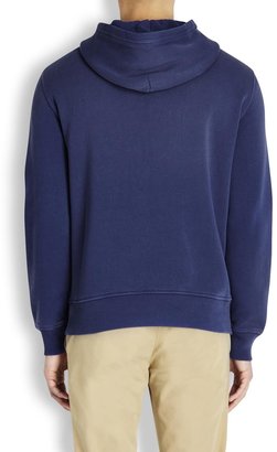 Polo Ralph Lauren Navy hooded cotton blend sweatshirt