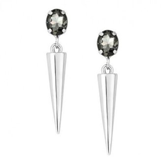 Betty Jackson Designer grey crystal spike drop earring