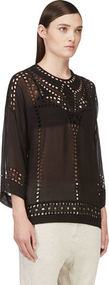 Etoile Isabel Marant Black Embroidered Ethan Top