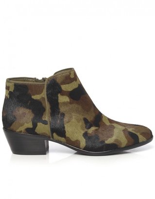 Sam Edelman Women's Camouflage Calf Fur Ankle Boots