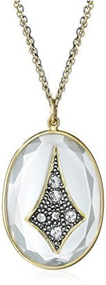 Moritz Glik New Wave" 18K Gold and Oxidized Silver Rose Cut Diamond Freeform Necklace
