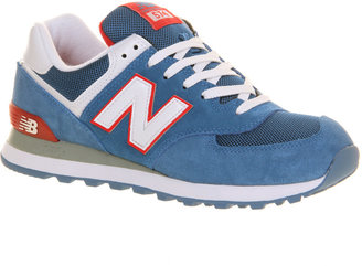 New Balance M574 Blue Red White - His Trainers