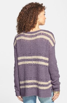 Sun & Shadow Stripe Bouclé Sweater (Juniors)