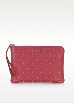 Marc Jacobs Flat Leather Pouch w/Polkadot Beads