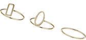 Topshop Womens Cut-Out Ring Pack - Gold