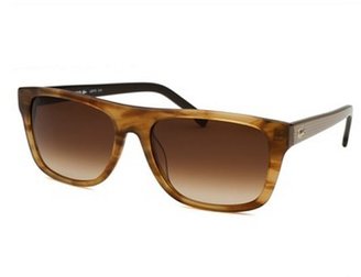 Lacoste Women's Rectangle Brown Horn Sunglasses