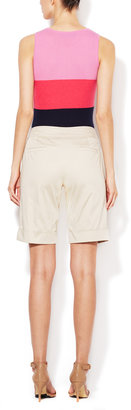 Magaschoni Sateen Shorts with Folded Cuffs