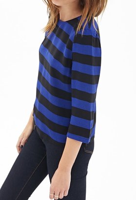 Forever 21 Boxy Woven Striped Top