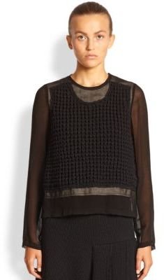 Comme des Garcons Sheer Mixed-Media Blouse