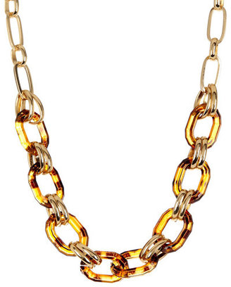 Kenneth Jay Lane Tortoise Resin Link Chain Necklace