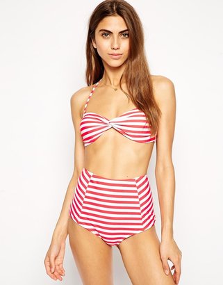 ASOS Mix and Match Stripe High Waisted Bikini Pant