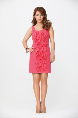 Coleen Ruffle Shift Dress In Pink Size 10