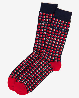 Ted Baker TREFOR Square pattern socks