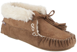 totes Toasties Faux Fur Trim Suedette Moccasin Bootie Slippers