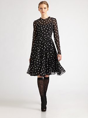 Dolce & Gabbana Silk Polka Dot Dress