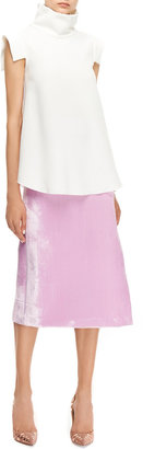 Ellery Aperture Velvet Midi Skirt