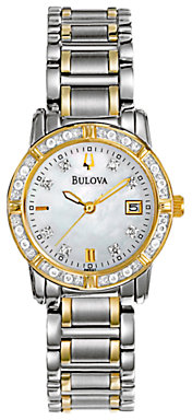 Bulova 98R107 Women's Diamond Mother of Pearl Two-Tone Bracelet Watch