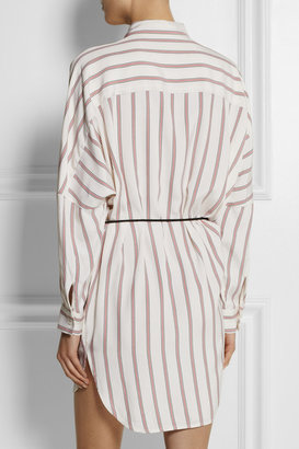 Maje Folio striped woven shirt dress