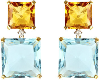 Kiki McDonough Topaz, citrine and diamond earrings