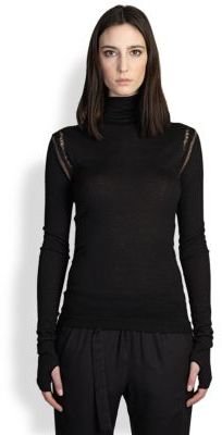 Ann Demeulemeester Open-Shoulder Turtleneck Sweater