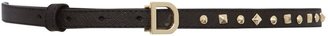 DKNY Leather black skinny belt with d buckle