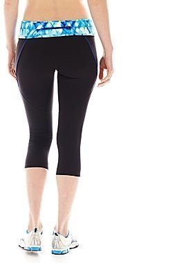 JCPenney Xersion Fitted Shirred Side-Inset Capris