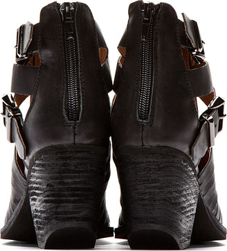 Jeffrey Campbell Black Leather Strapped Stillwell Boots