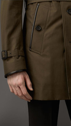 Burberry Wool Cashmere Detail Gabardine Trench Coat