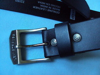 Levi's NWT 38 mm Leather Logo rivets Brushed Nickel Logo Harness Buckle
