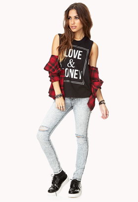 Forever 21 love & money muscle tee
