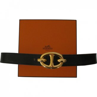Hermes Black Leather Belt