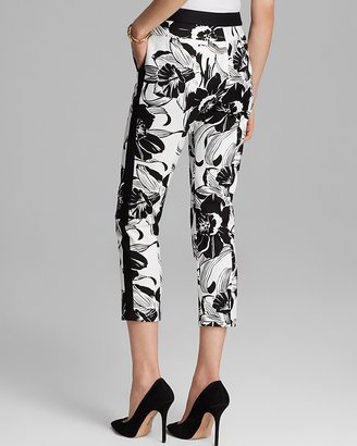 Adrianna Papell Tropical Print Cropped Pants