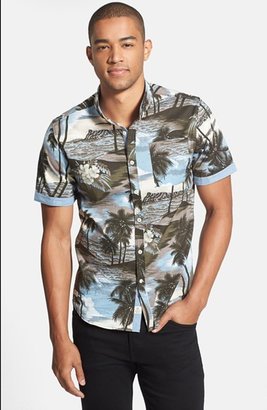 7 Diamonds 'Aloha From Hawaii' Short Sleeve Reverse Print Woven Shirt