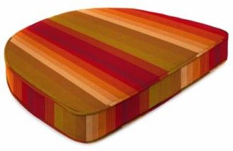 Stripe 19.5-Inch Square Dining Cushion-Boxed in Sunbrella Astoria Sunset
