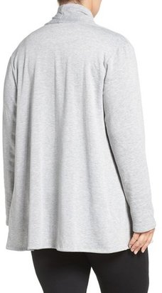 Bobeau Plus Size Women's One-Button Fleece Cardigan