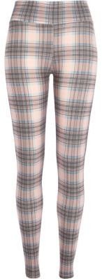 River Island Pink high waisted checked leggings