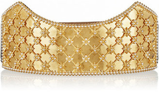 Alexander McQueen Embellished gold-tone and leather waist belt