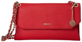 DKNY Bryant Park - Saffiano Leather Envelope Clutch w/ Adjustable Chain Handle