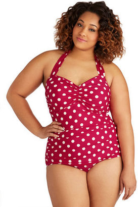 Esther Williams Swimwear Beach Blanket Bingo One-Piece Swimsuit in Red - Plus-Size