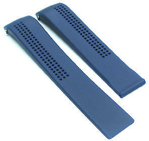 Tag Heuer 20mm Rubber Band Strap For Carrera Cv2010 Blue 17r