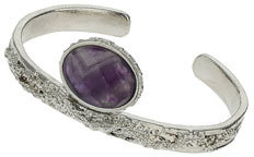 Topshop Womens Purple Semi Precious Stone Cuff - Purple