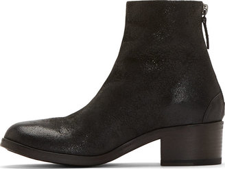 Marsèll Black Leather Horse Resin Boot