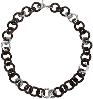 John Hardy Rosewood & Silver Link Necklace