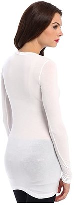 Splendid Stretch Sheer Layers Tunic (White) Women's Blouse