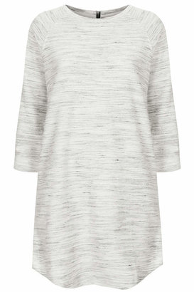 Topshop Longline top with space dye effect and mid length sleeves. 96% cotton, 4% polyester. machine washable.