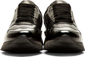 Alexander McQueen Black Leather Paneled Sneakers