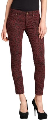 DL1961 merlot stretch cheetah print denim 'Emma' legging jeans