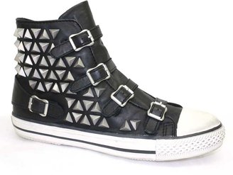 Ash Vice" Black Leather and Studded Sneaker