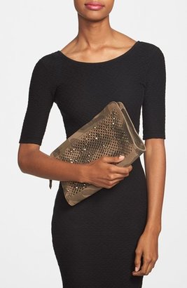 Pedro Garcia Perforated Suede Clutch